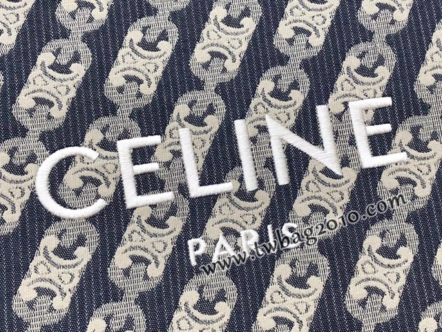 Celine專櫃2023新款單肩斜挎手拎托特包 192082 賽琳刺繡提花CABAS小號購物袋 sldj2212